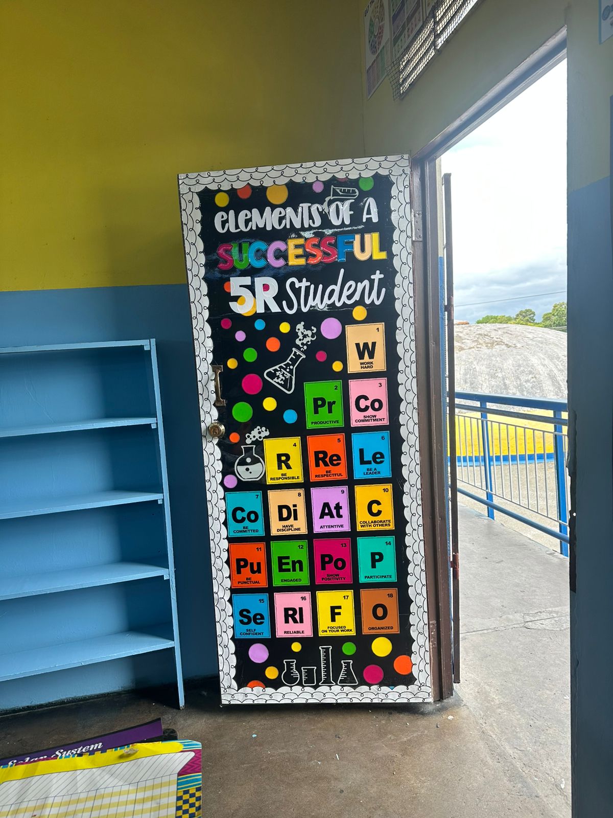 Creative classroom door decoration made by students